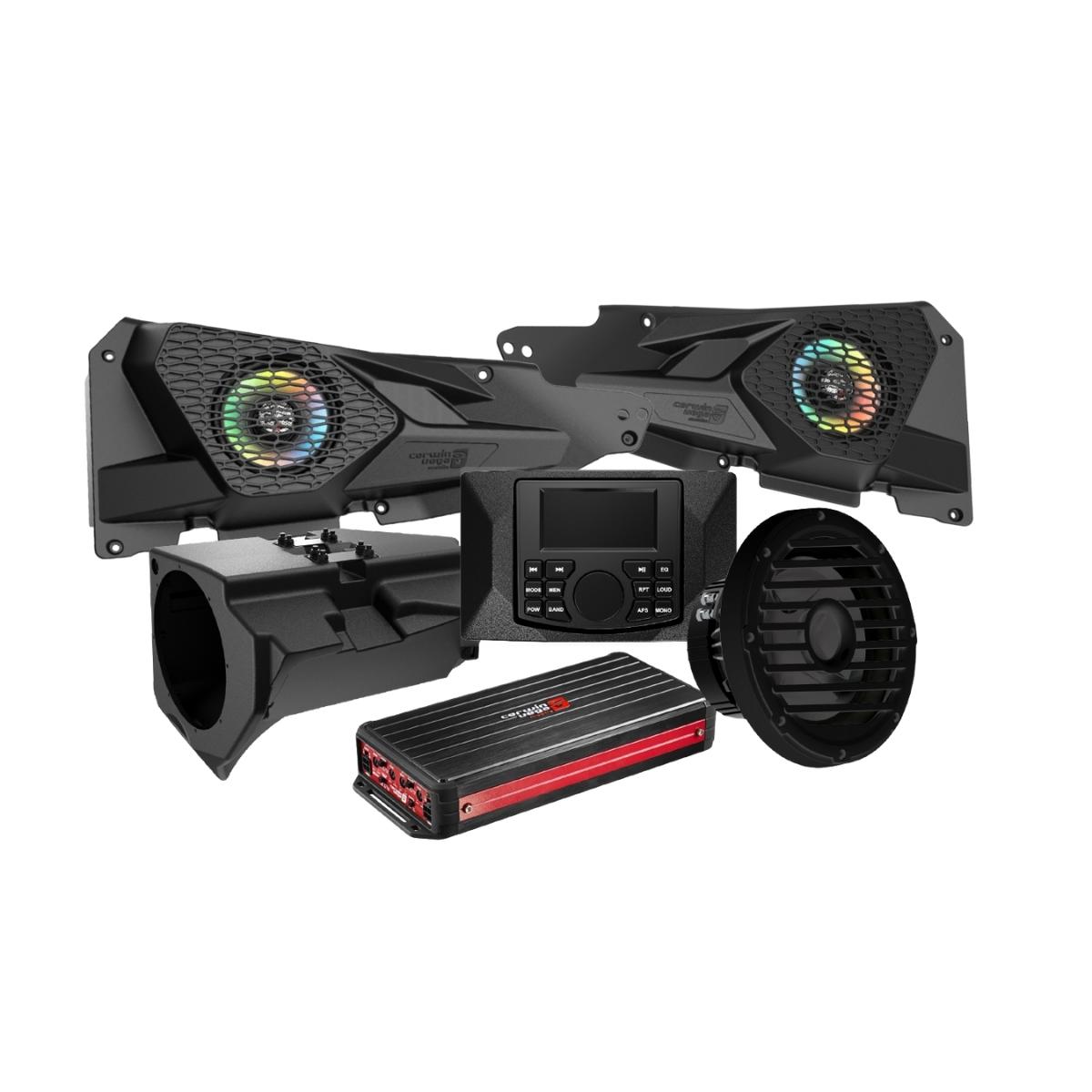 2014 + Razor Specific Front Speaker Kit with 4 Channel Digital Amplifier